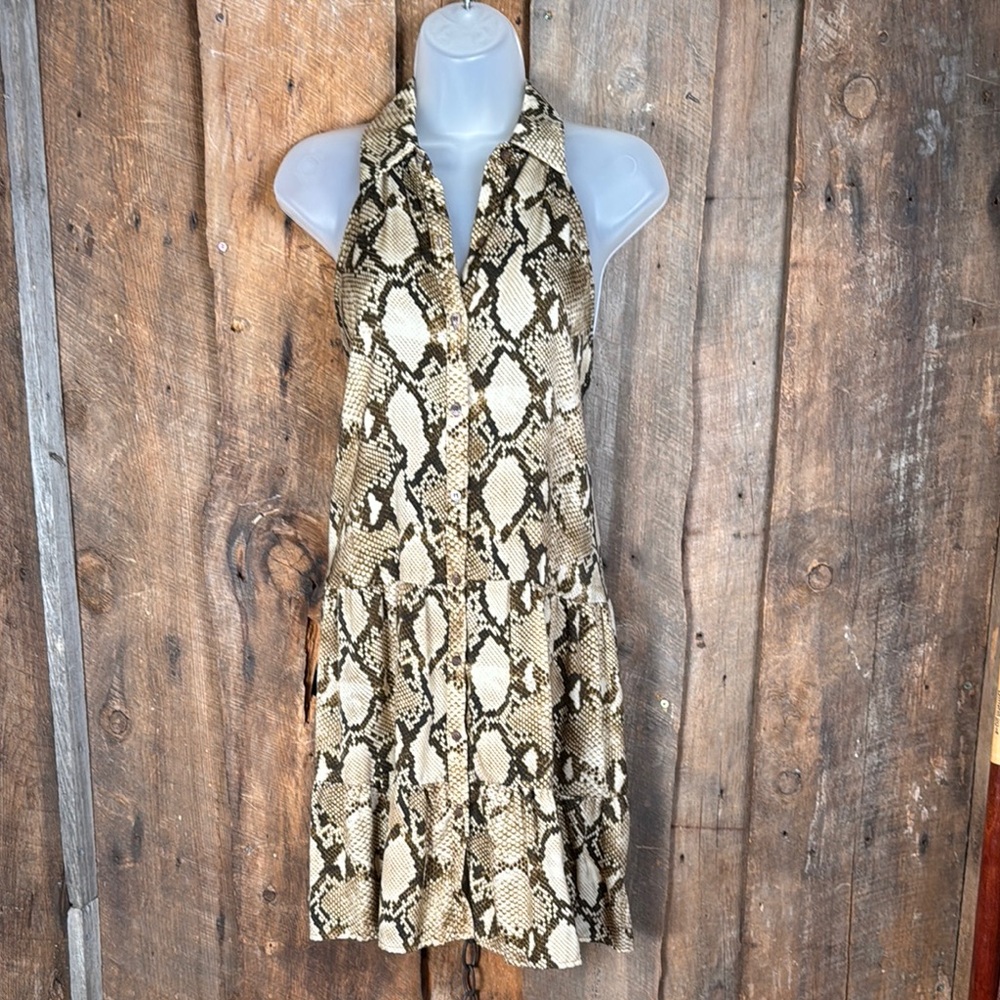 Lavender Snakeskin Pattern Halter 
Dress - size small